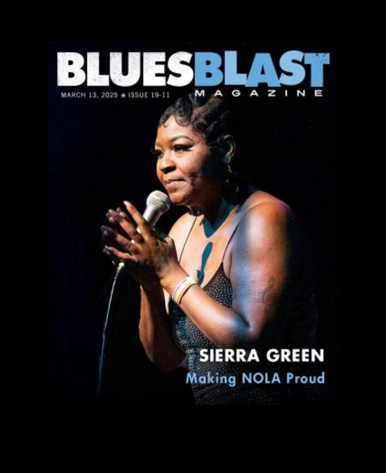 Sierra Green on the cover of Blues Blast Magazine
